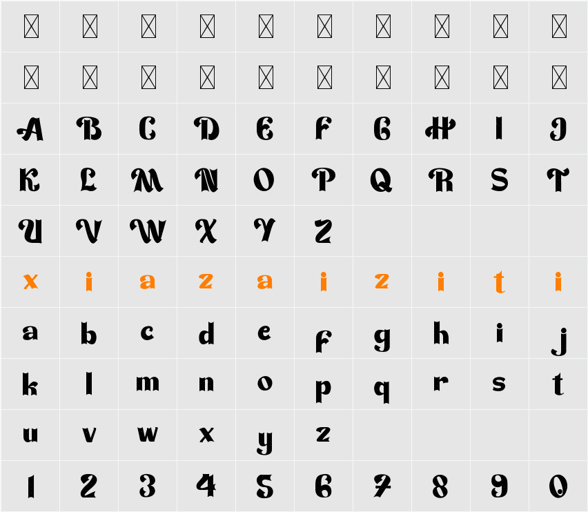 Closing Time Texture 字符映射表