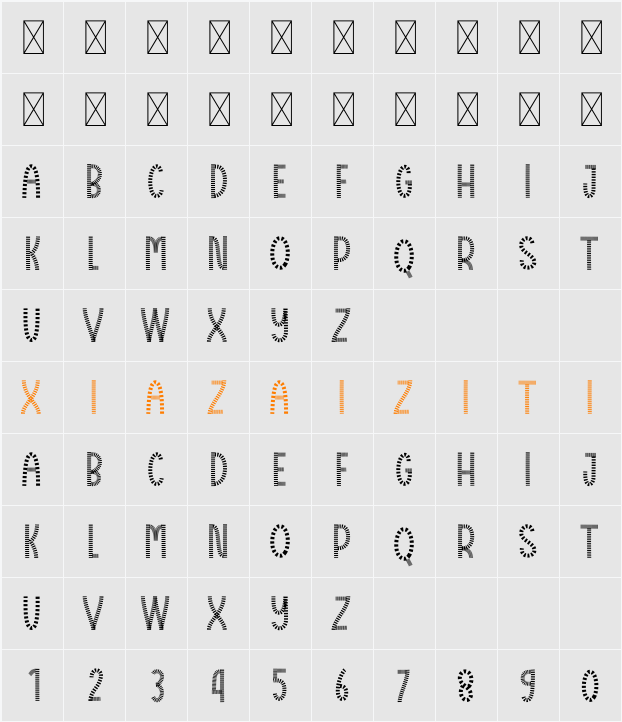 Christmas Santa Cart 字符映射表