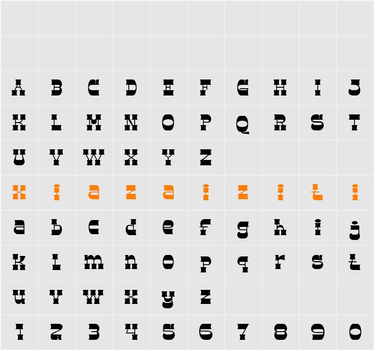 Browney 字符映射表