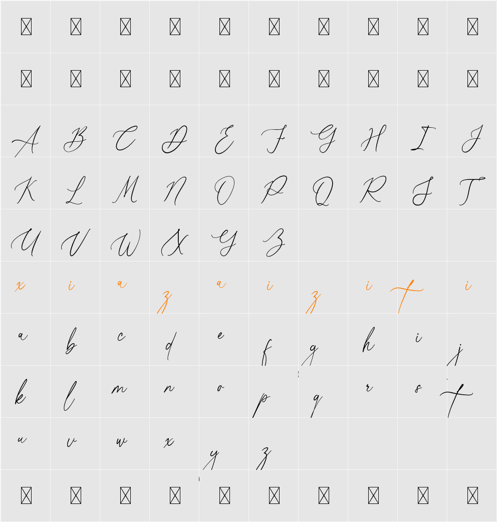 Flower Iceland 字符映射表