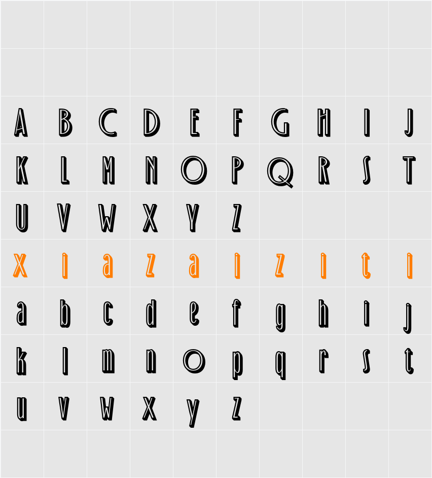 Folime Extrude Right Demo 字符映射表