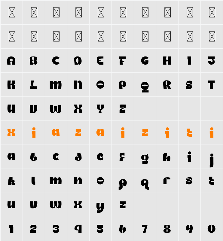 Enjoying Typeface Two 字符映射表