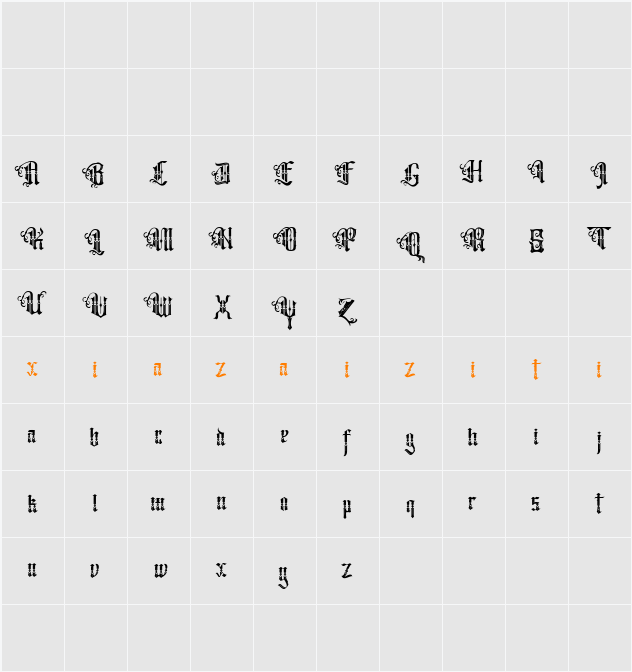Crayscale 字符映射表