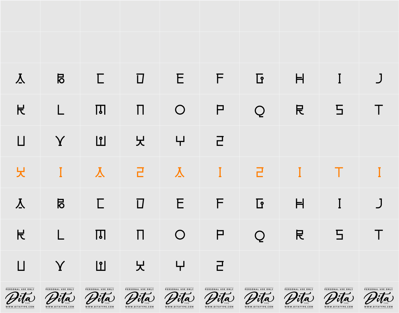 Gangnam Personal Use 字符映射表