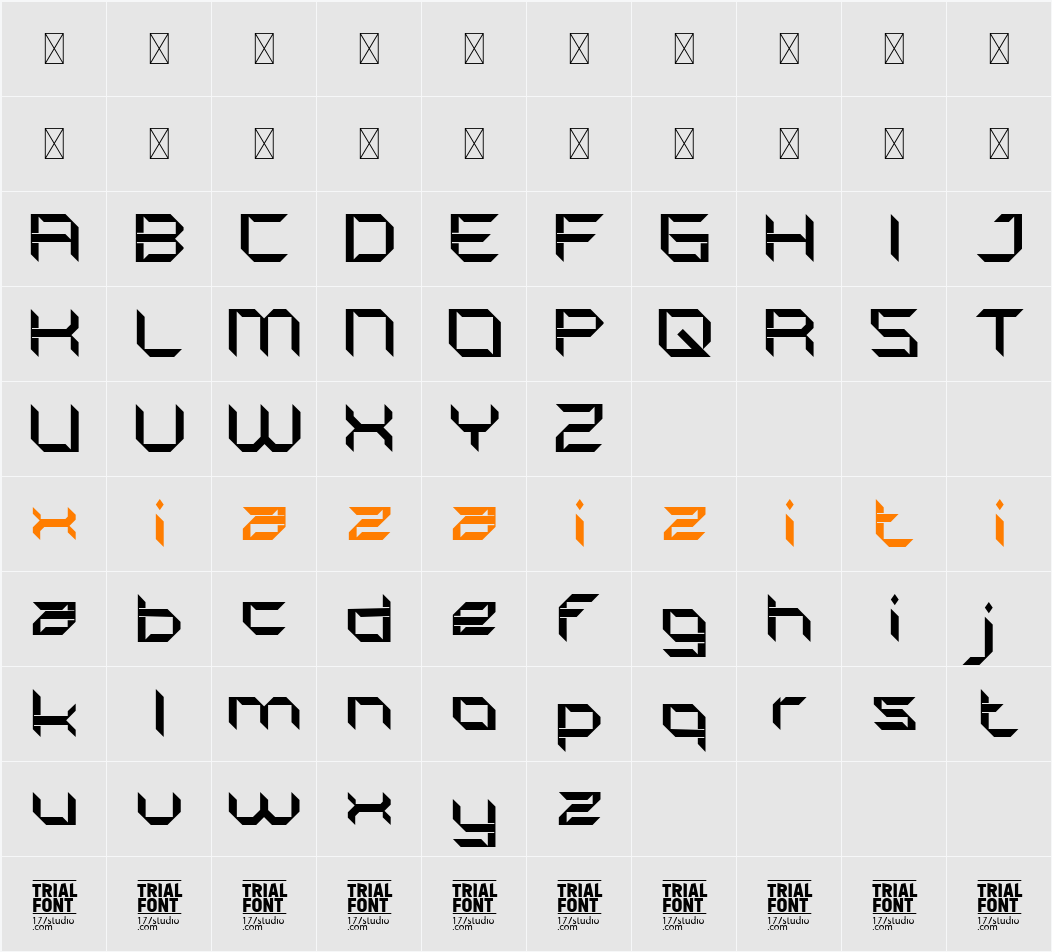 Distress Strength Demo 字符映射表