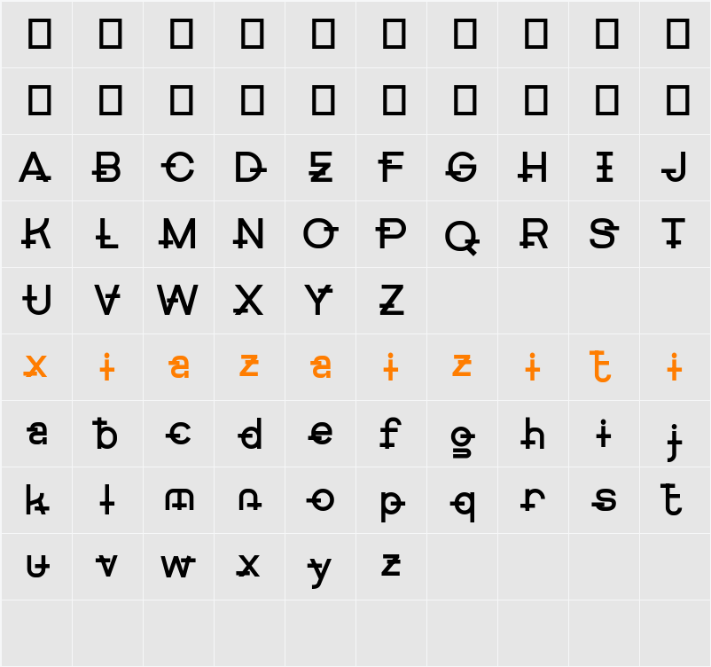 Getboreg Minus Tech 字符映射表