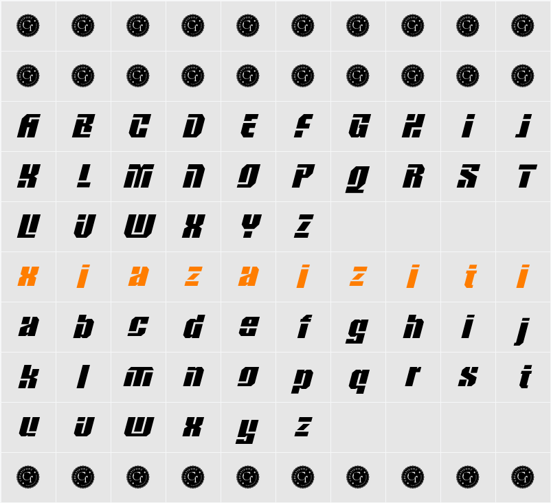 CF Bogswa Black Ita 字符映射表