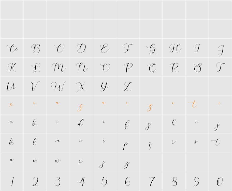 Dear Shinta 字符映射表