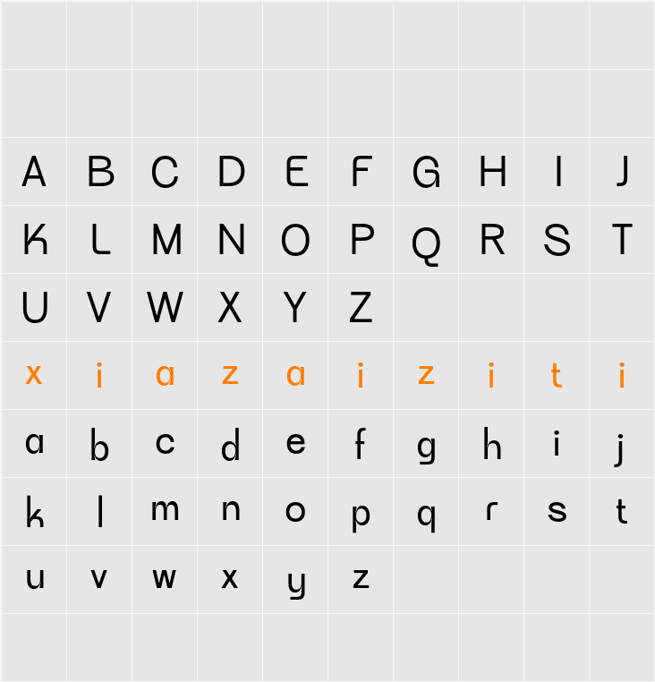 CS Kalimer Demo 字符映射表