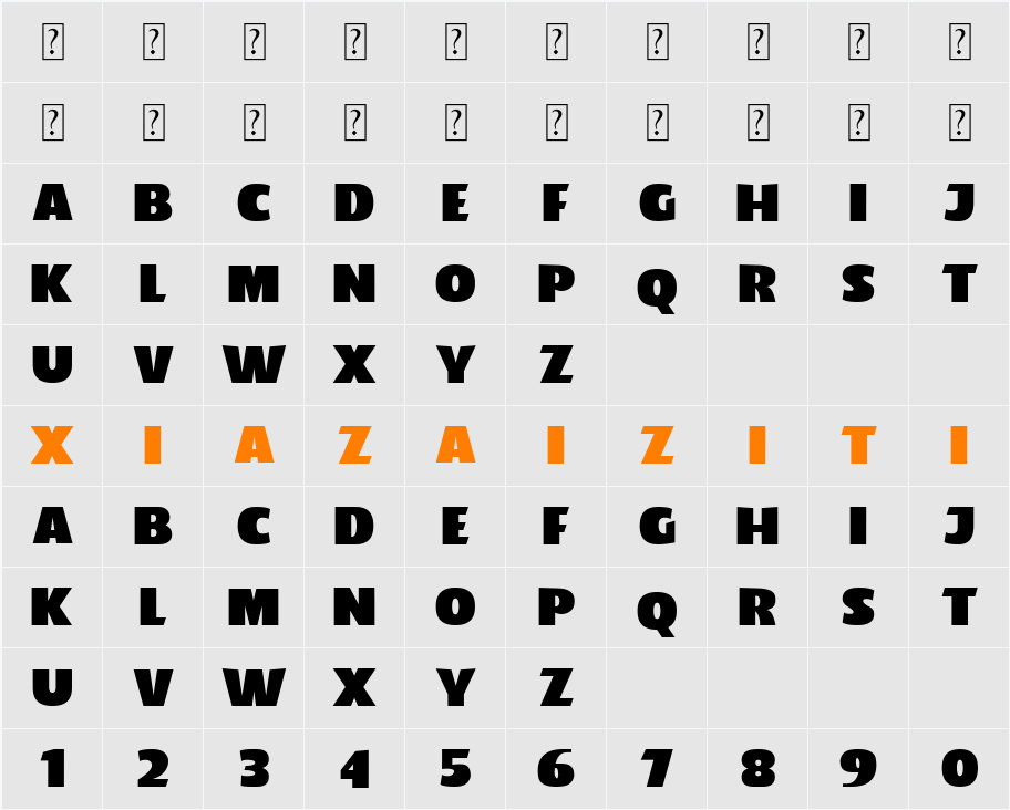 Cherry Bavarian 字符映射表