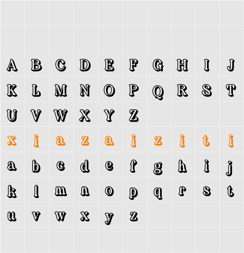 Forena Extrude Right Demo 字符映射表