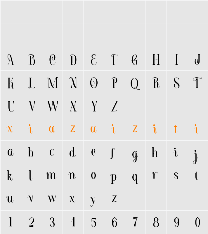 Dolemy DEMO 字符映射表