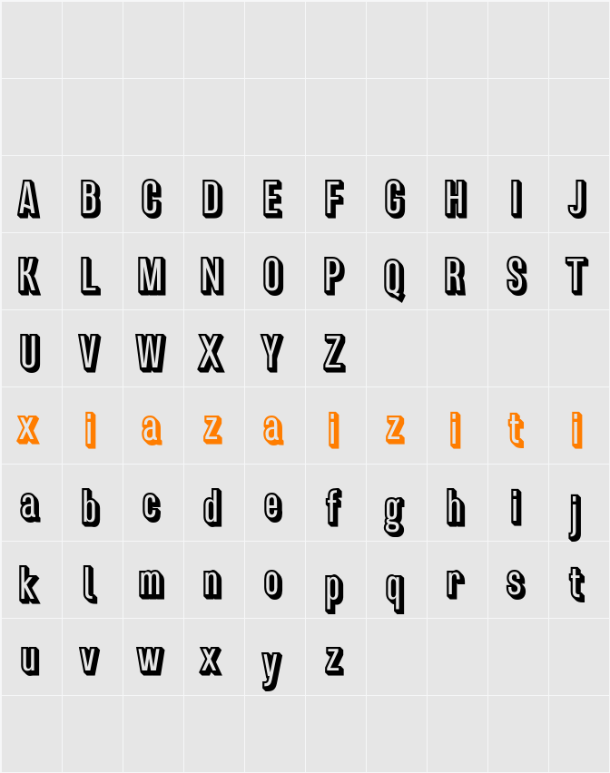 Dozed 3D Demo ExtrudeRight 字符映射表