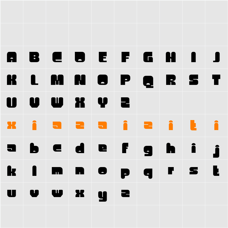 CS Bougy Demo 字符映射表