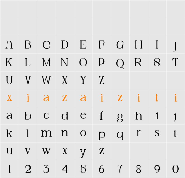 Coralis Elegant 字符映射表