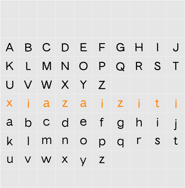 CS Bohemian Demo 字符映射表