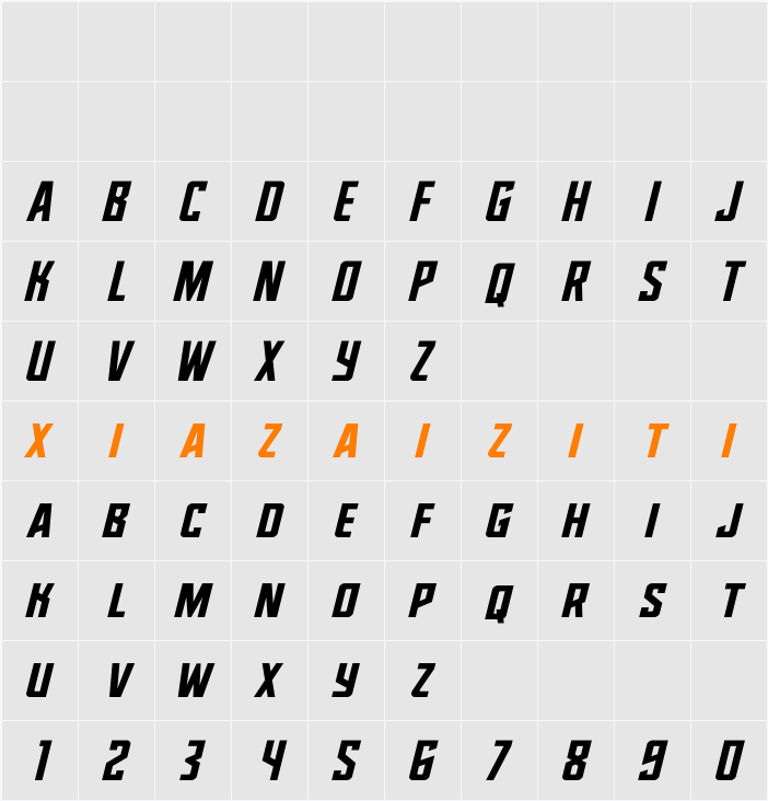 Dynamic Trooper 字符映射表