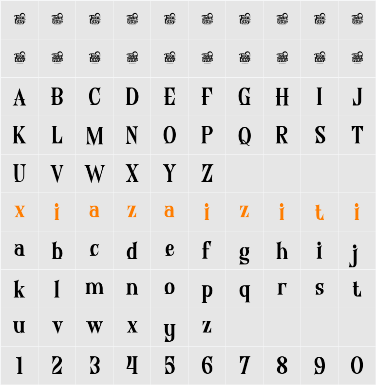 EGOSHIC Regular 字符映射表