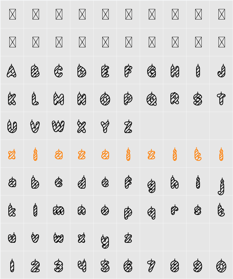 Cake Couture Five 字符映射表