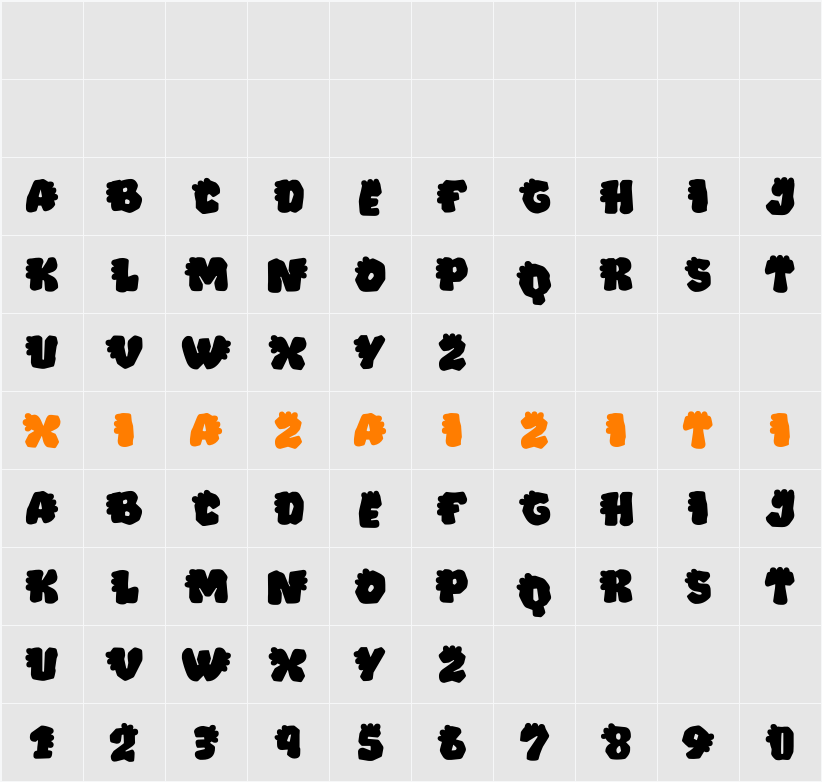 Dino Roar 字符映射表