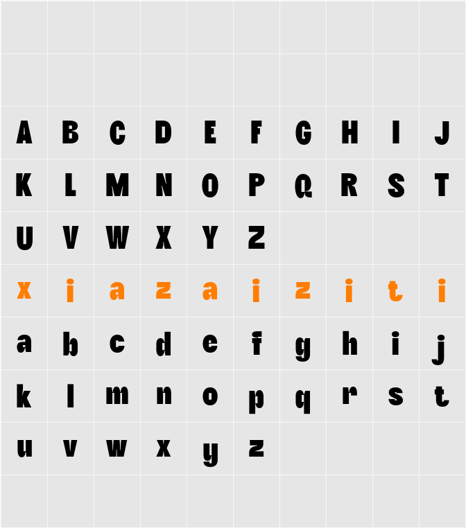 Gefarin Demo 字符映射表