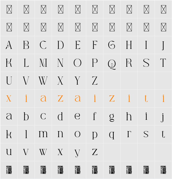 Clasima_Personal_Use_Only 字符映射表