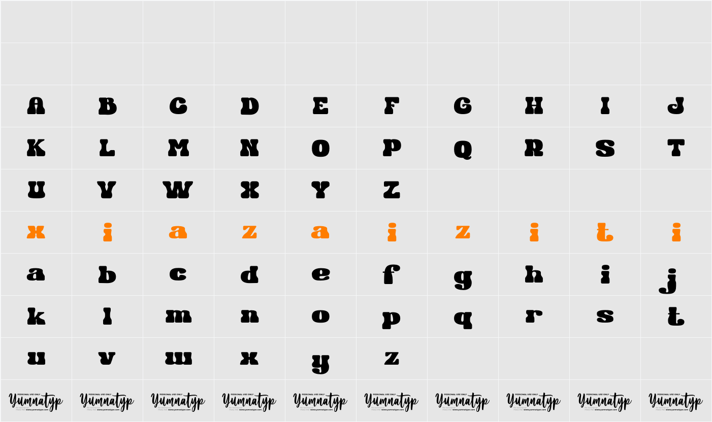 Fresh Tasty Personal Use 字符映射表