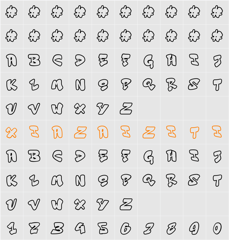 Endless Fusion Outline 字符映射表