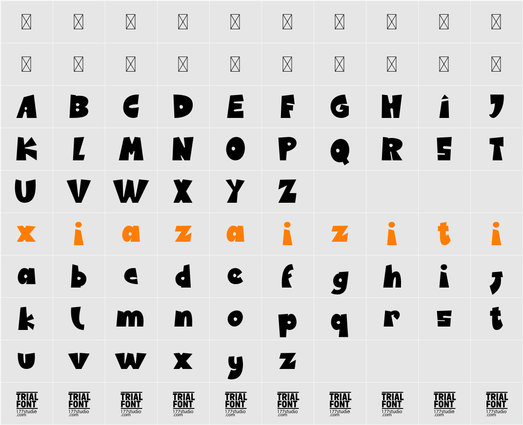 CHILDREN INTERESTS DEMO 字符映射表