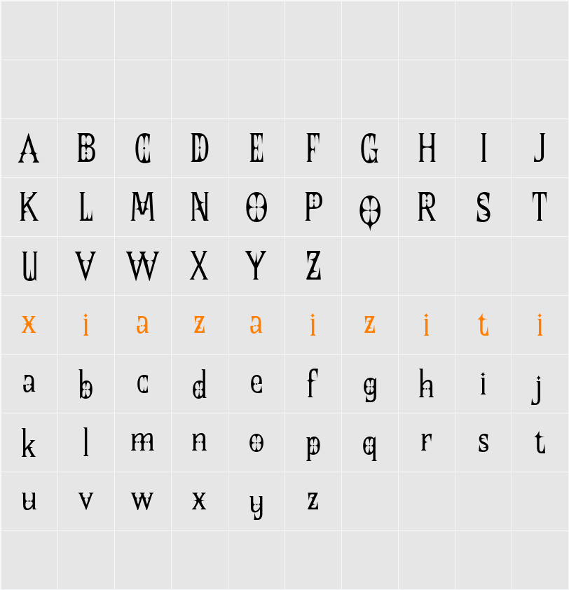 CS Casket Demo 字符映射表