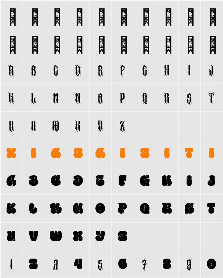 Bubble Core 字符映射表
