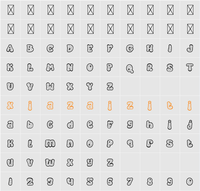 Cold Snowflake Four 字符映射表