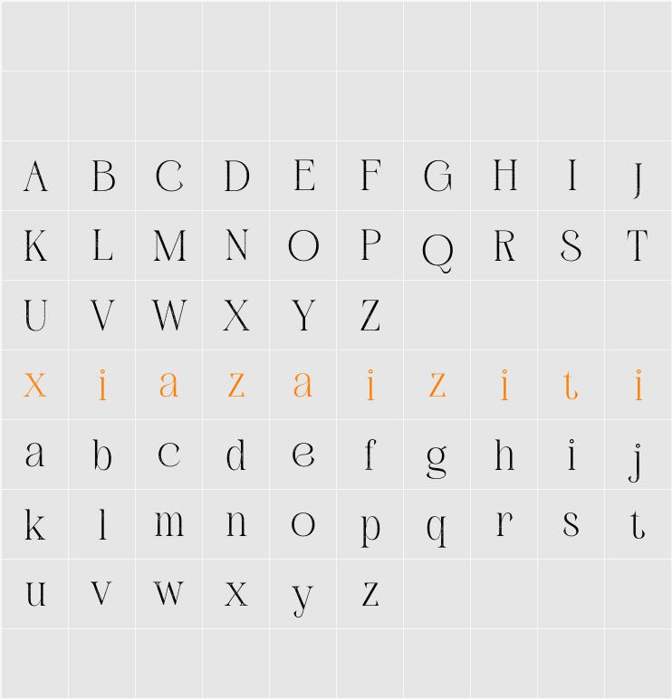 Febila Vintage Demo Stamp 字符映射表