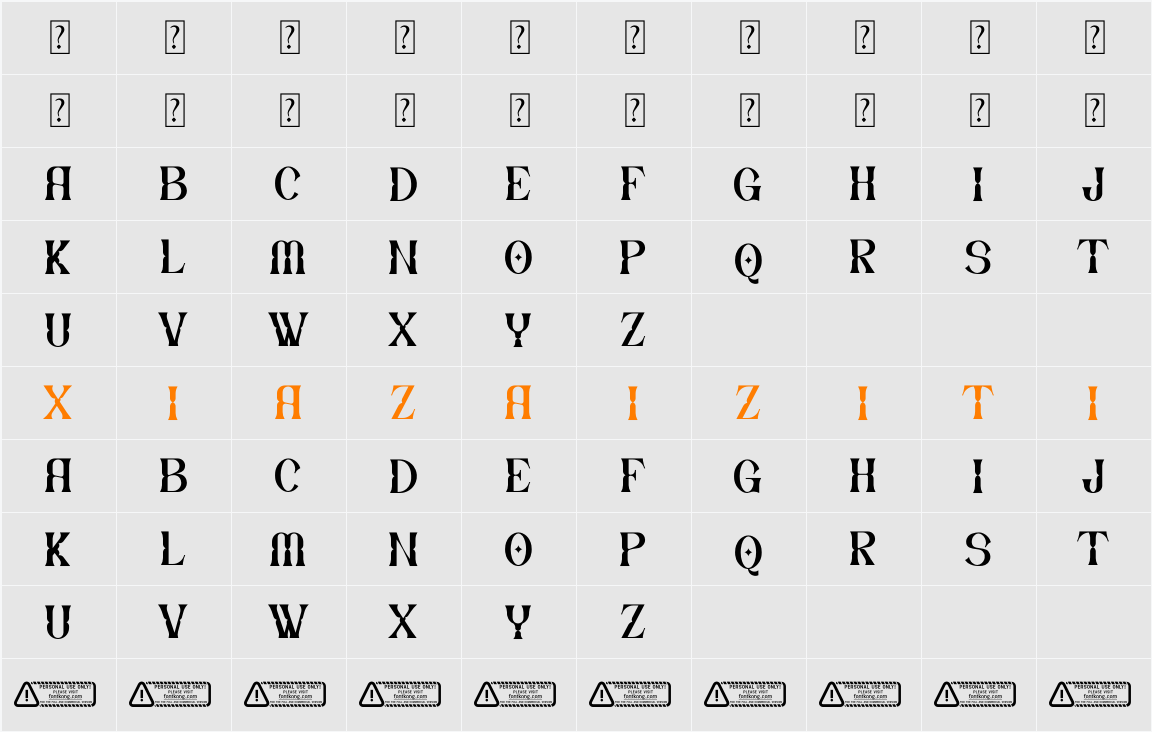 Drivzen PERSONAL USE ONLY! 字符映射表