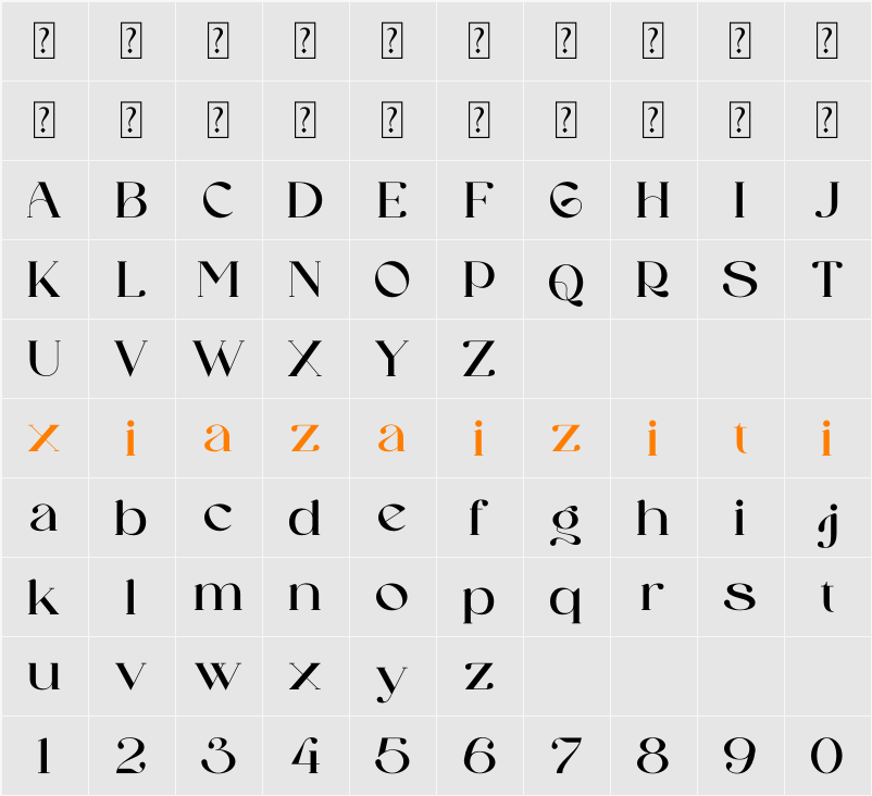 Galeriya 字符映射表