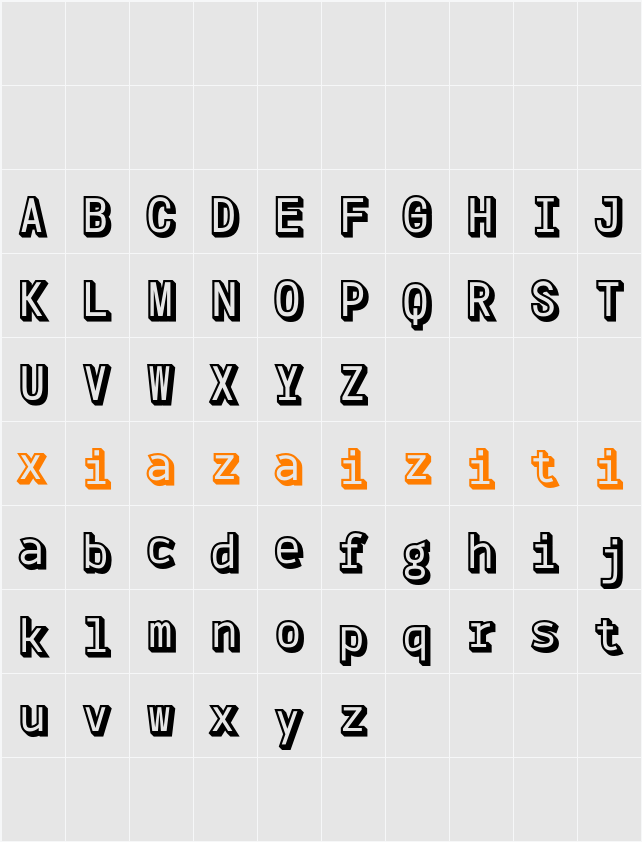 CS Genio Mono 3D Demo rudeRight 字符映射表