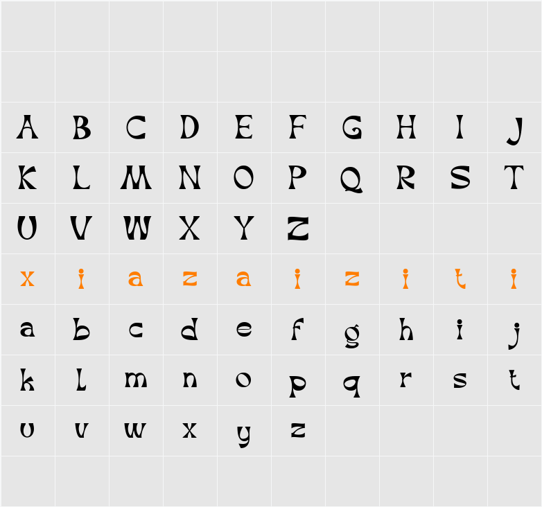 Broca 字符映射表