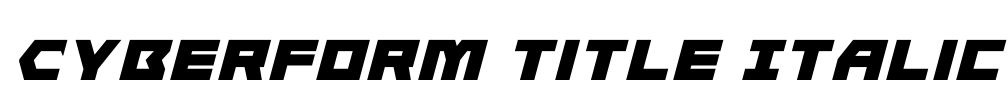 Cyberform Title Italic