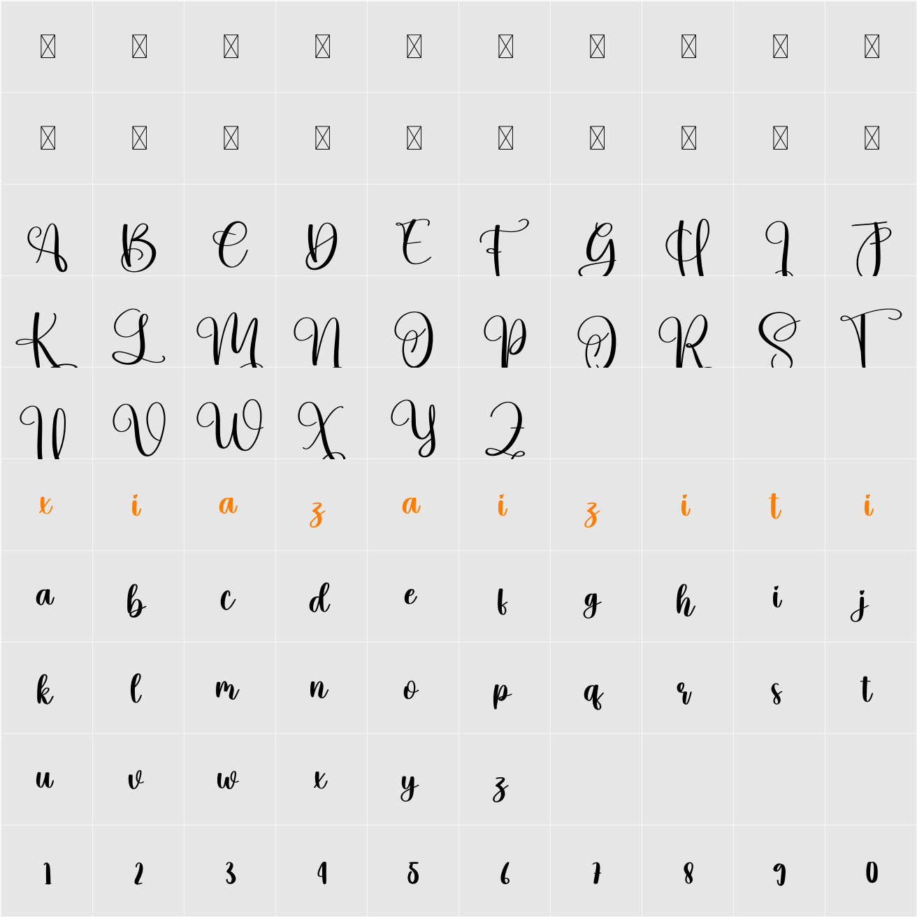 Dance 字符映射表