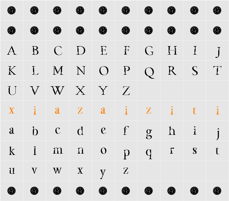 CF Havarti Demo Exp 字符映射表