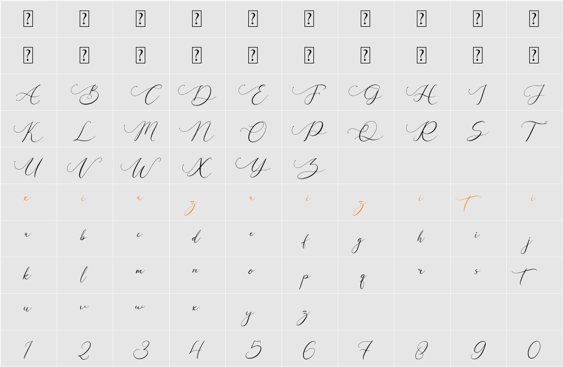 Galteniya 字符映射表