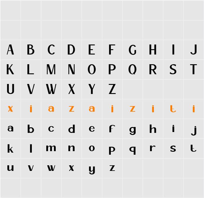 Broclen 字符映射表