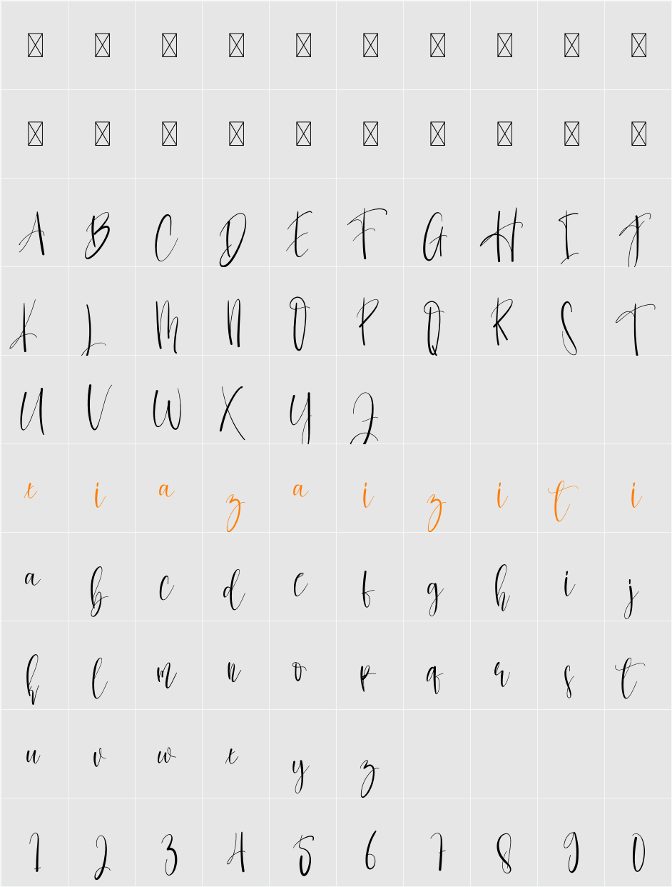 Christmas Family 字符映射表