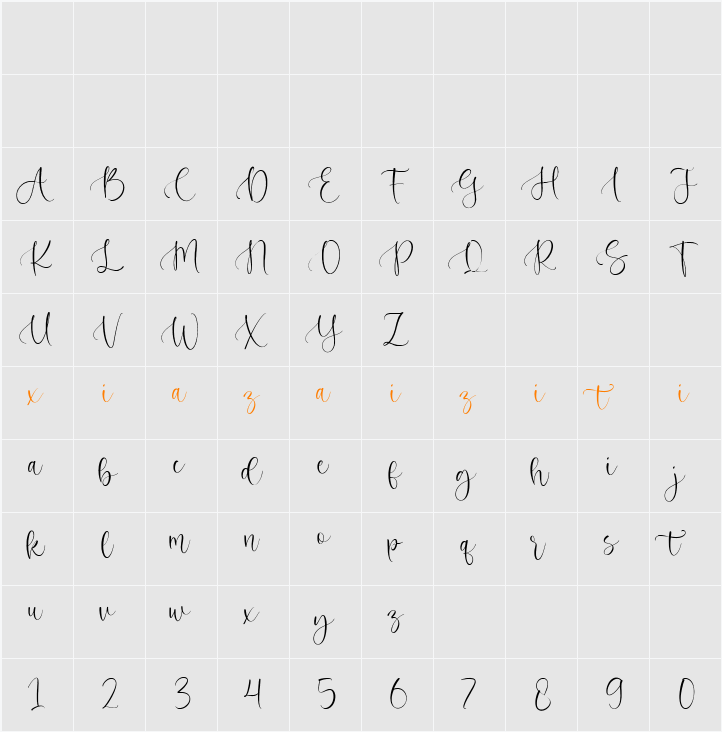 Clarine Julian 字符映射表