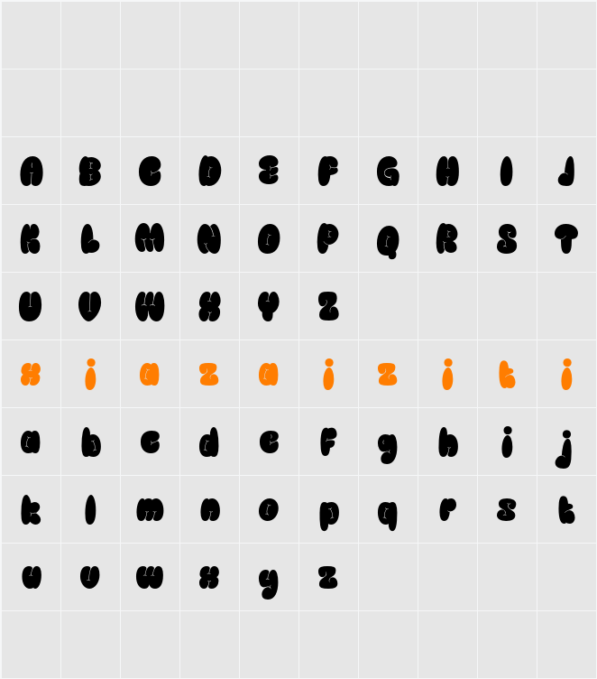 Calley Demo 字符映射表