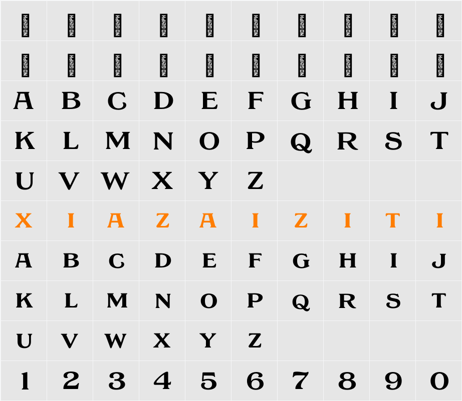 EFCO Barnis Semibold 字符映射表