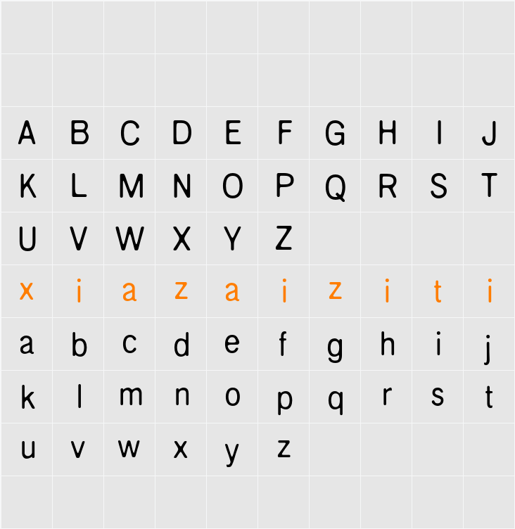 Galdien Rounded Drawn Demo 字符映射表