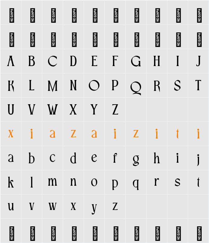 CRESTY Eighties 字符映射表