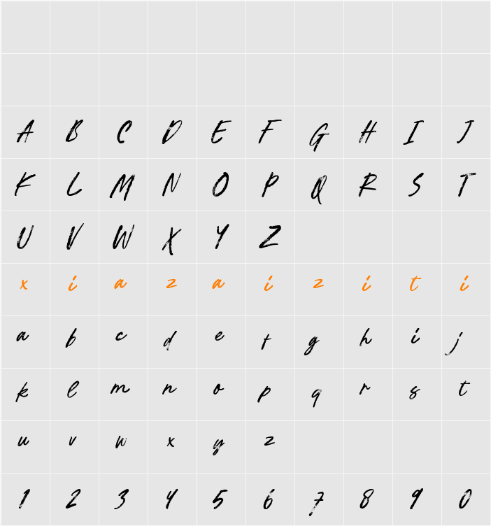 Demo Better Wednesday Solid 字符映射表