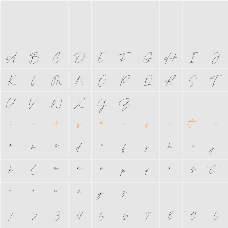 Fiance Rosalie 字符映射表